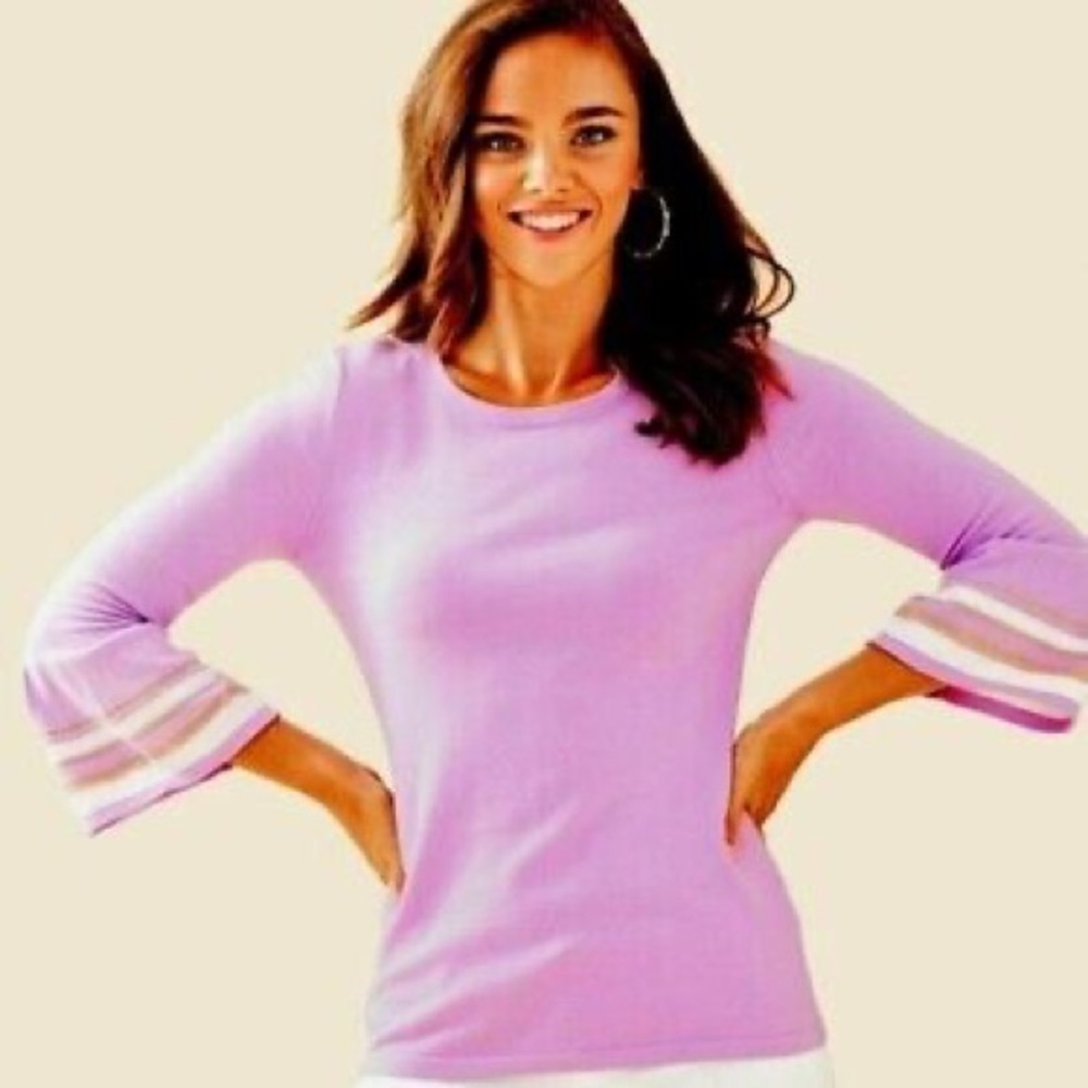 Lilly Pulitzer Callee Lavender Bell Sleeve Sweater